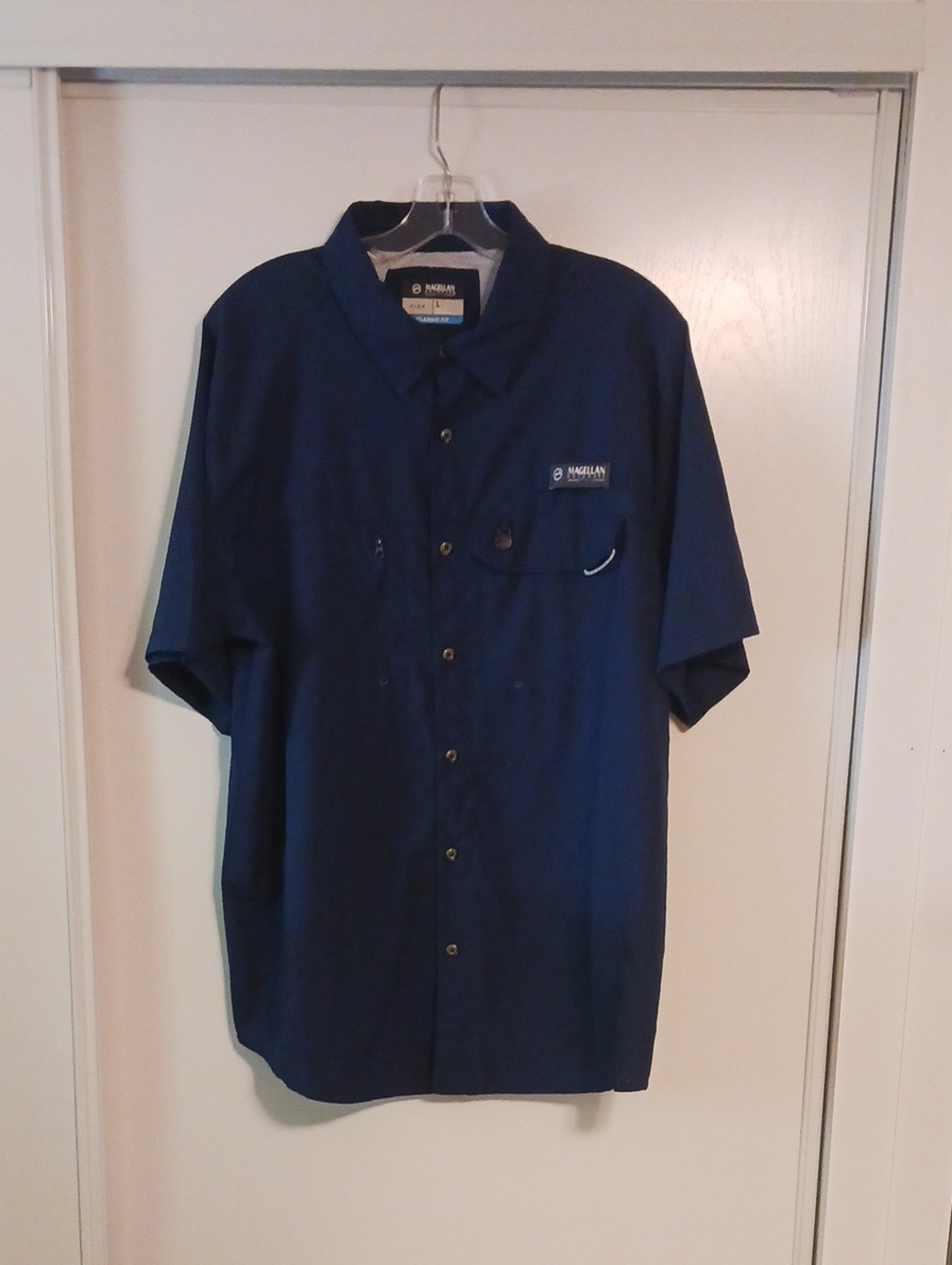 Magellan Outdoors Men’s Short Sleeve Button-Down Shirt - Navy
